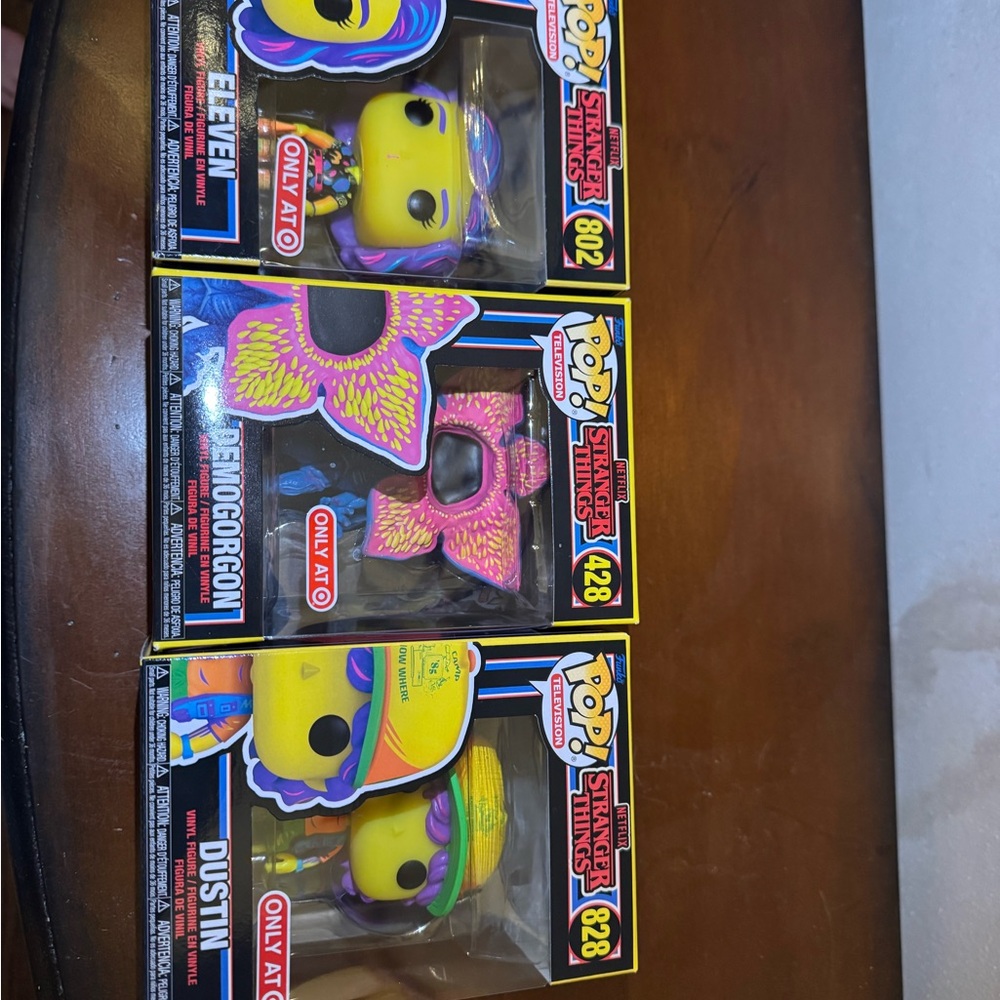 Funko Stranger Things Pop! Set in Bright Yellow, Pink & Purple
